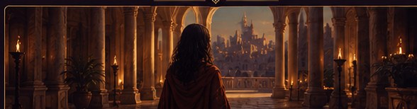 La mujer contempla el palacio iluminado al atardecer.